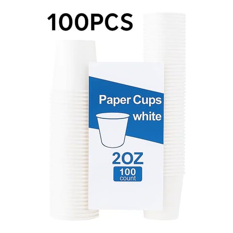 Plastic Cups WHITE 100pcs