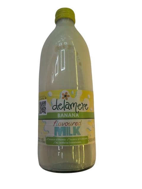Delamere delamere BANANA flavoured MILK ewel Source of Prot 500 ml