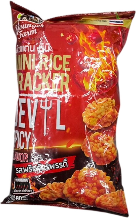 Younger Farm devil spicy flavour rice crackers younger farm
