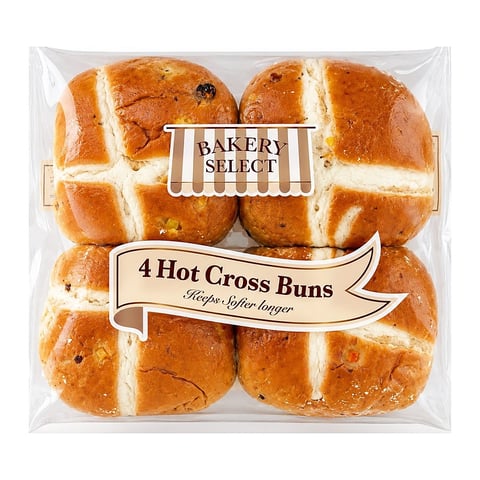 Bakery Select 4 Hot Cross Buns