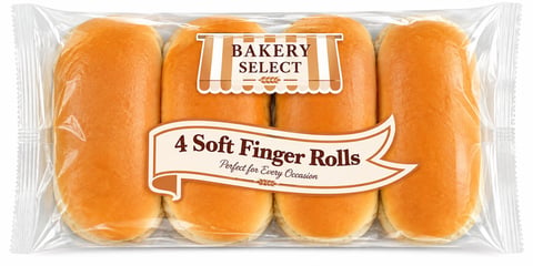 bakery select 4 soft finger rolls