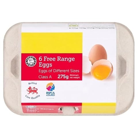 6 free range eggs