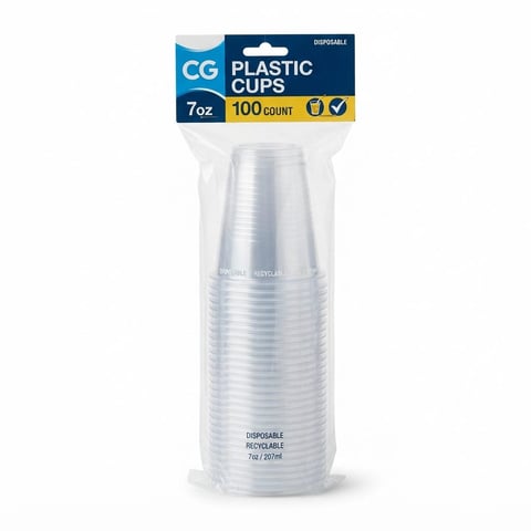 CG Plastic Cups 7oz 100