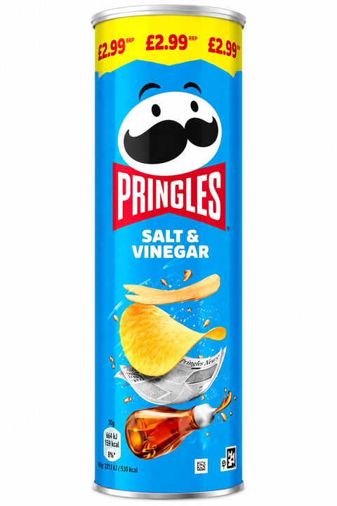 Pringles 299 ROP £2.99 P PRINGLES SALT & VINEGAR 18 kcal ri 165g