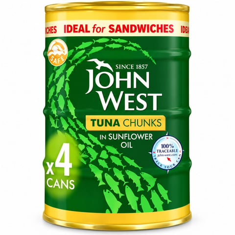John West Tuna In Sunflower 4pk