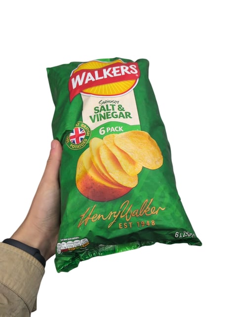 Walkers Walkers Salt Vinegar Crisps 6pk 6 x 25 g