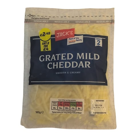 Jacks Grated Mild Cheddar