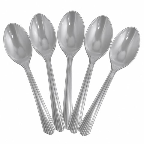 Plastic Silver Spoons 24pcs