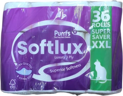 Purrfs Softlux 3 Ply 36 Rolls