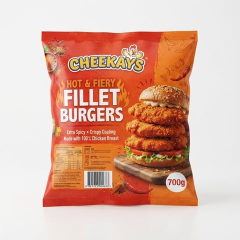 Cheekays Hot&Fiery Fillet Burgers 700g