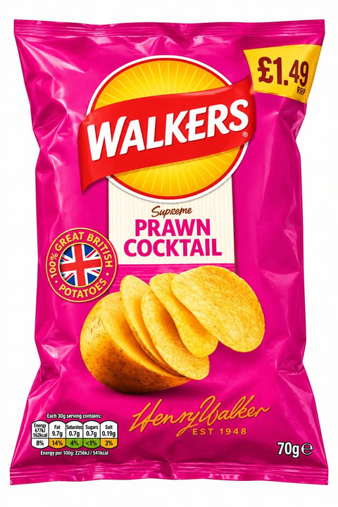 Walkers Prawn Cocktail Flavour Potato Crisps