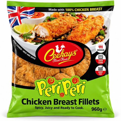 Ceekays Peri Peri Chicken Breast Fillets 960g - Spicy Juicy And Ready To Cook