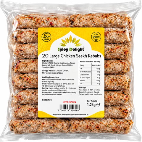 Spicy Delight 20 Chicken Kebabs