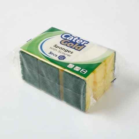 Cater Gold Sponges With Scourer 5pcs
